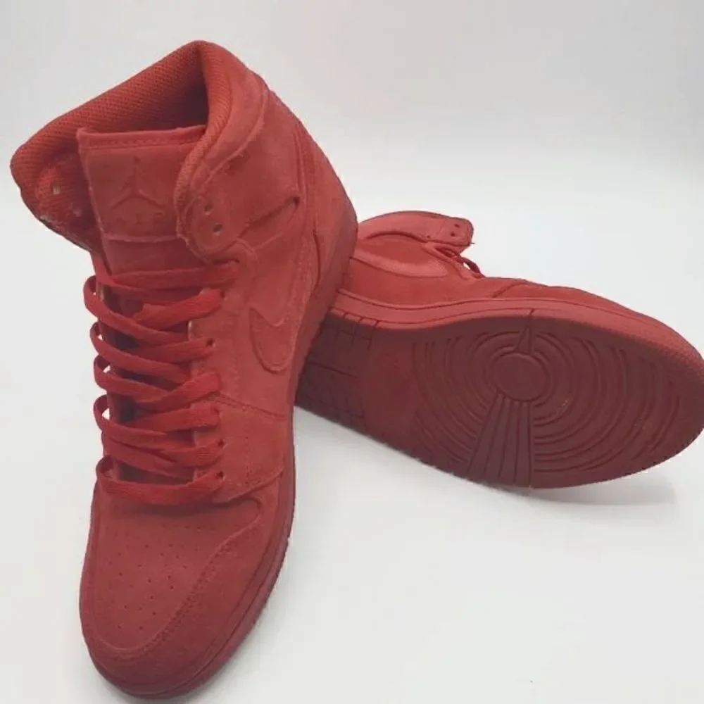 NIKE AIR JORDAN 1 2016 RETRO HIGH TRIPLE GYM RED SUEDE [332550-603] Size 8